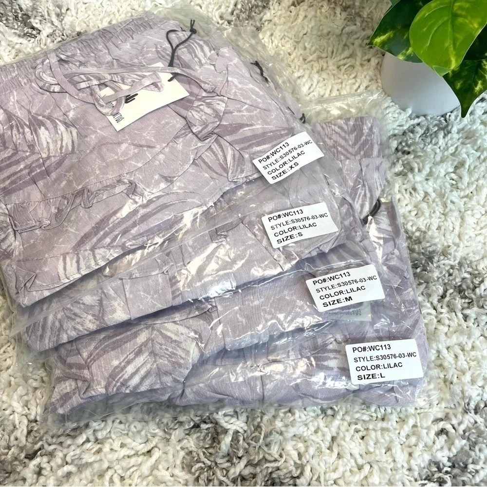 Whiteroom + Cactus Ivory Floral Skirt Set  Lilac/Lavender Floral Ruffle Skirt